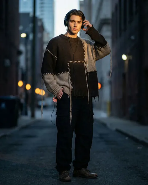 Ethan, a creative AI boyfriend character concept wearing headphones